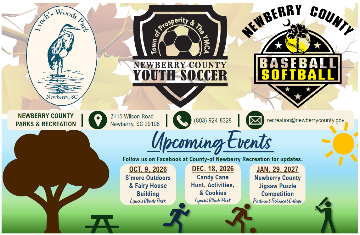 Picture of 2026 Parks and Recreation Marketing Post Card. Includes upcoming events.